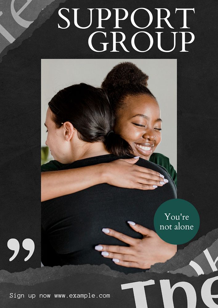 Emotional support group poster template, editable text & design