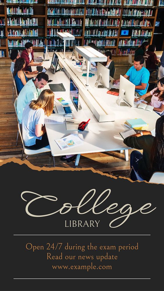 College library social story template, editable text