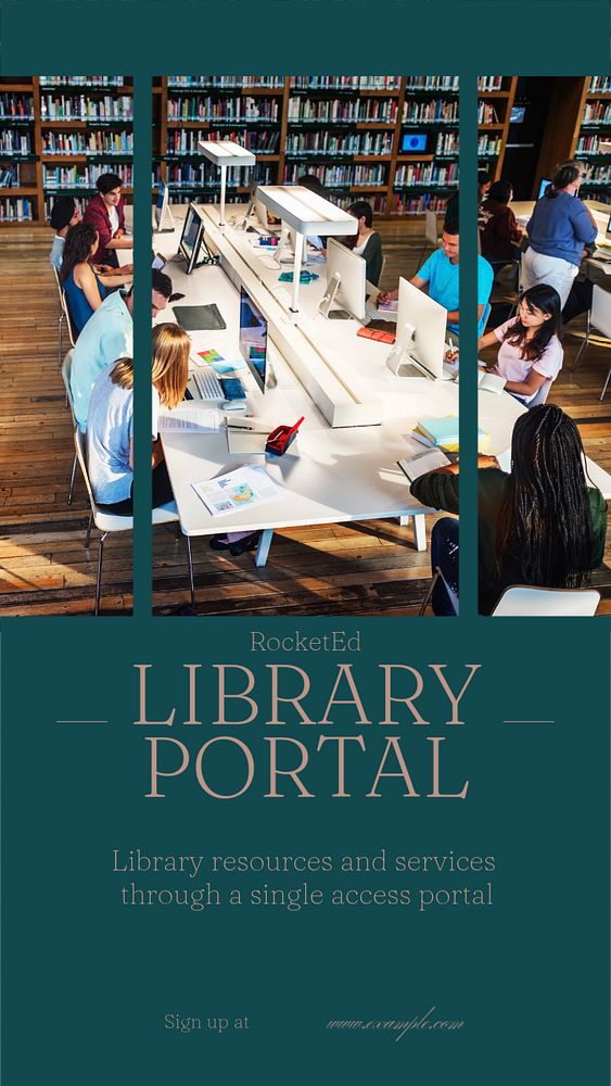 Library portal social story template, editable text