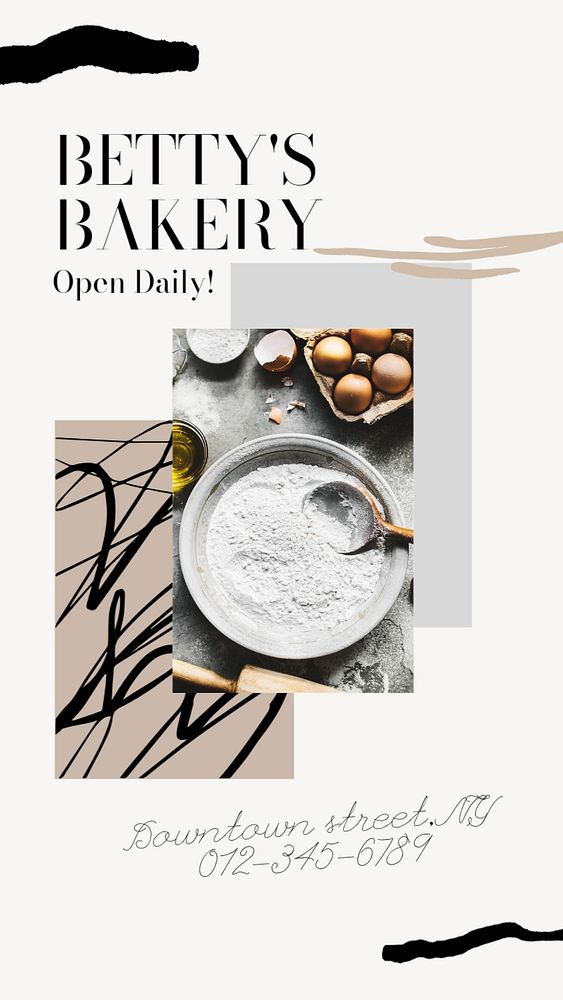 Bakery shop social story template, editable text