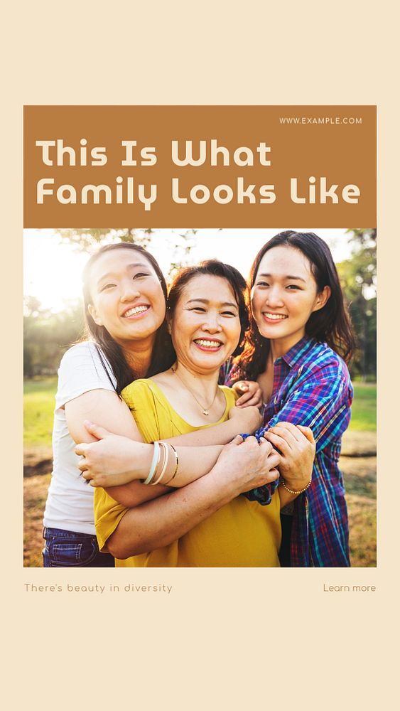 Diversity & family social story template, editable text