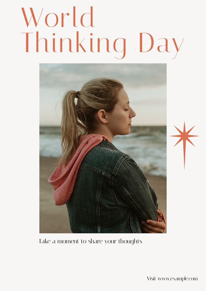 World thinking day poster template, editable text & design