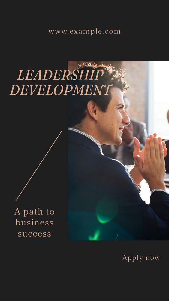 Leadership development social story template, editable text