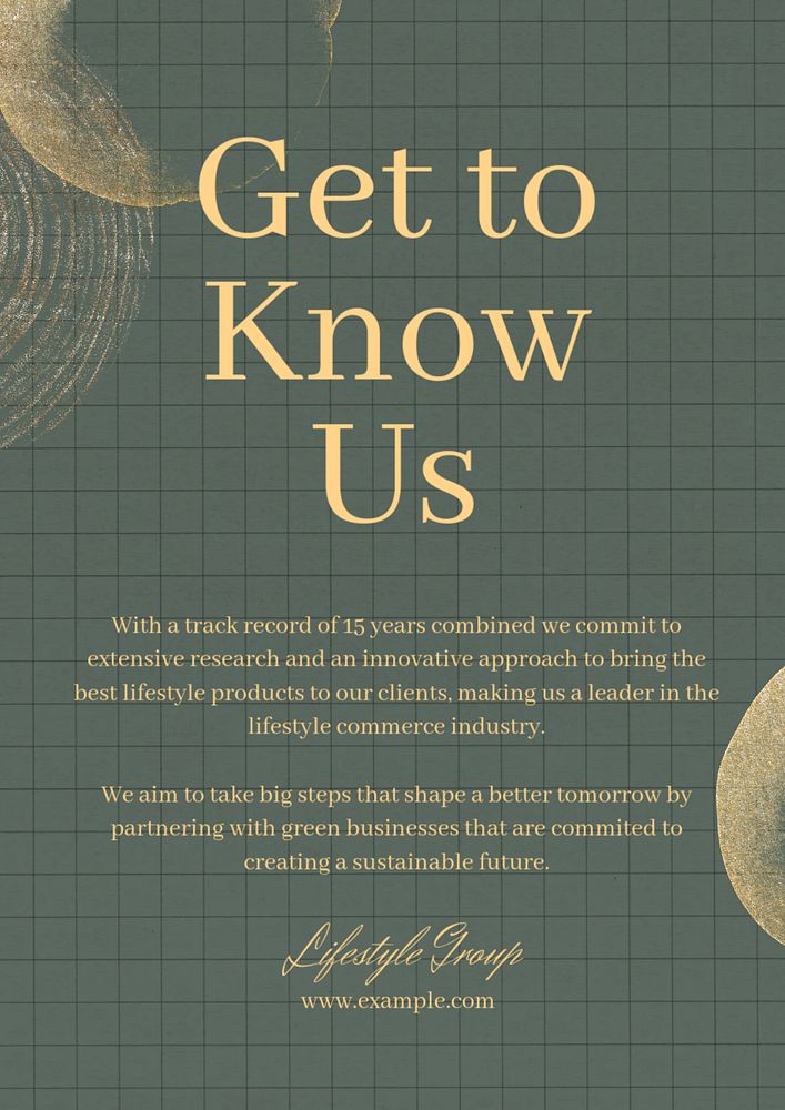 Know us editable poster template