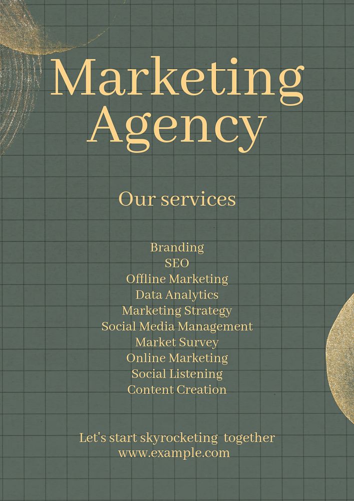 Marketing agency editable poster template