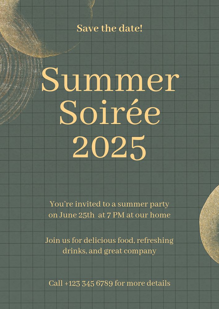 Summer party editable poster template