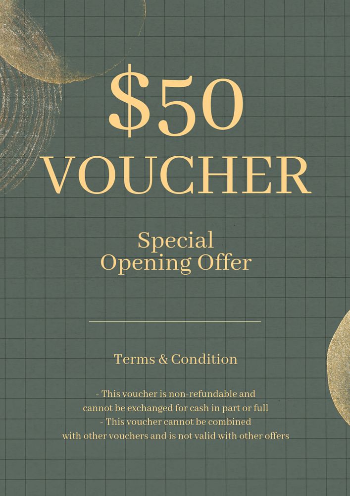 Gift voucher editable poster template