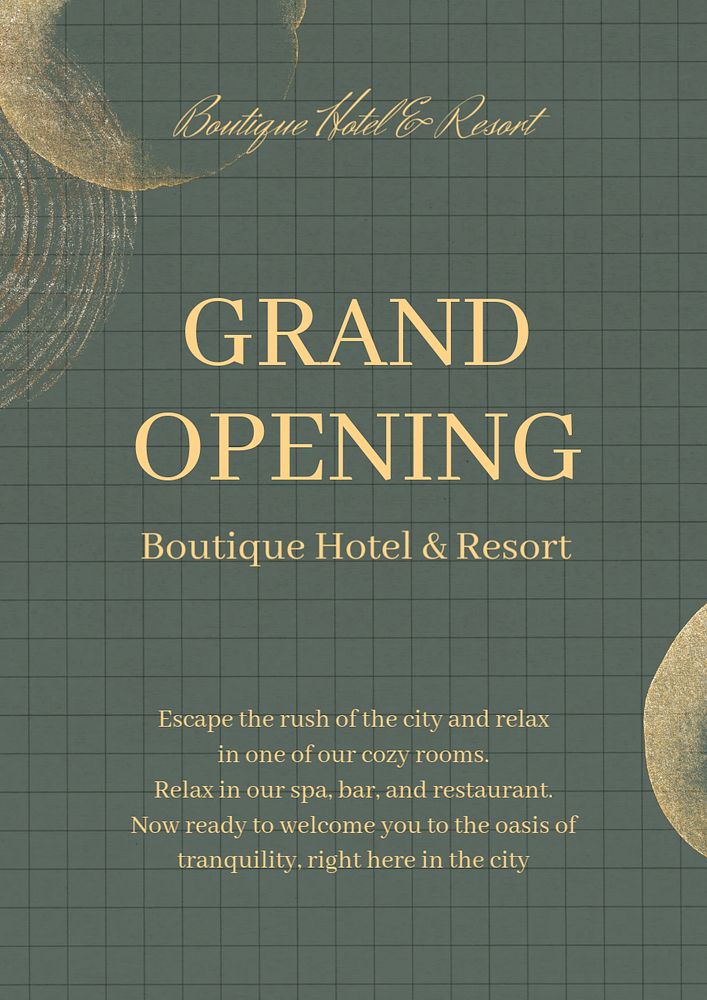 Grand opening editable poster template