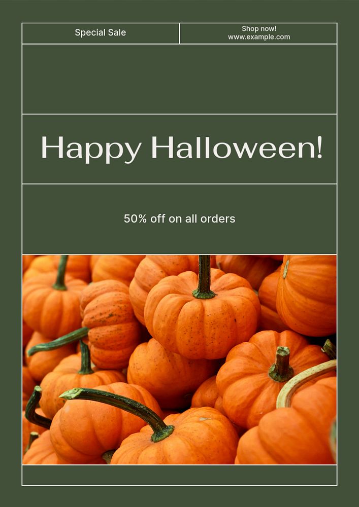 Halloween sale poster template, editable text & design