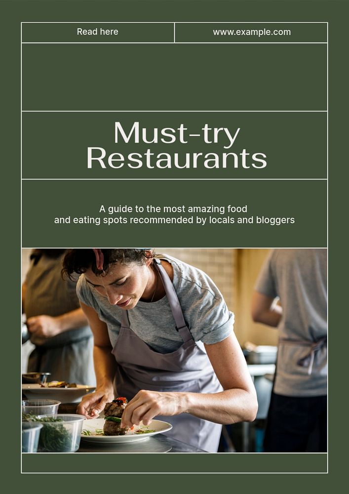 Must-try restaurants poster template, editable text & design