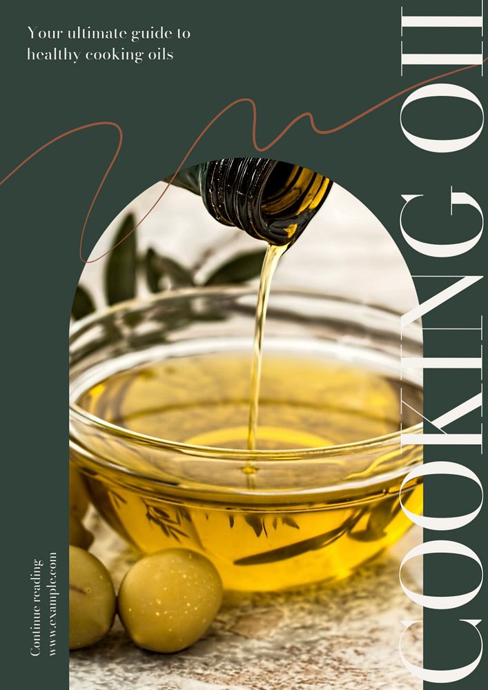 Cooking oil poster template, editable text & design