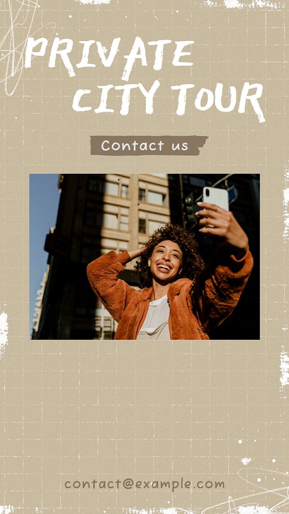 City tour guide social story template, editable Instagram design