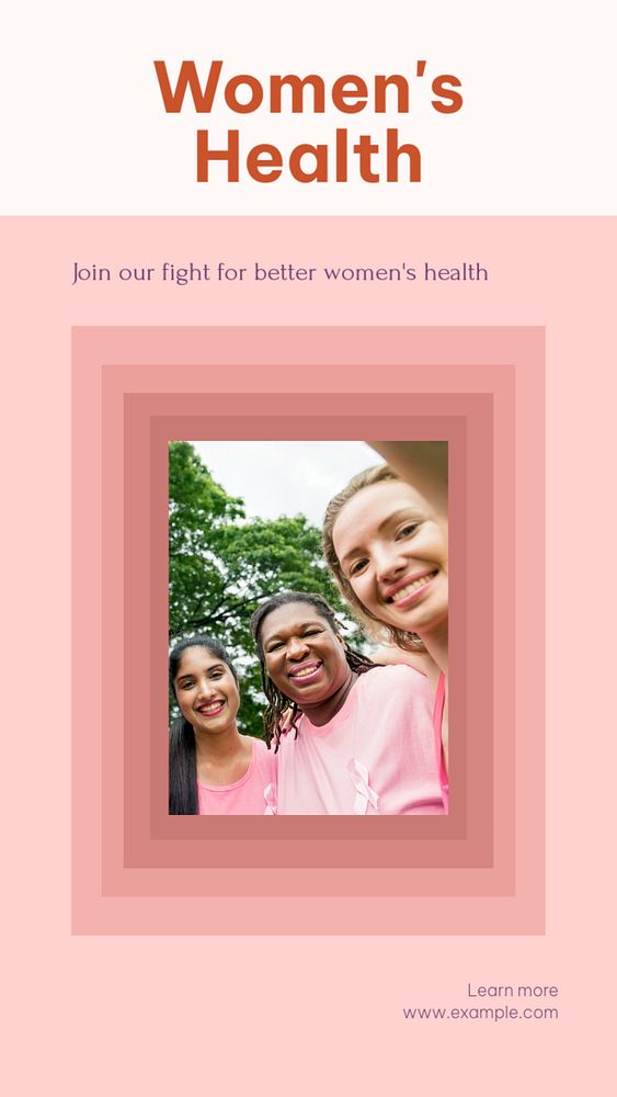 Women's health social story template, editable Instagram design