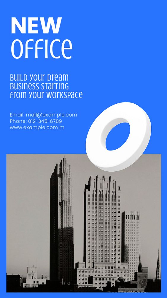 New office social story template, editable Instagram design