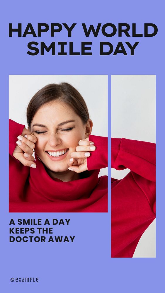 World Smile Day social story template, editable Instagram design