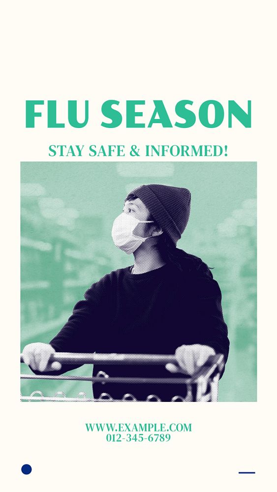 Flu season social story template, editable Instagram design