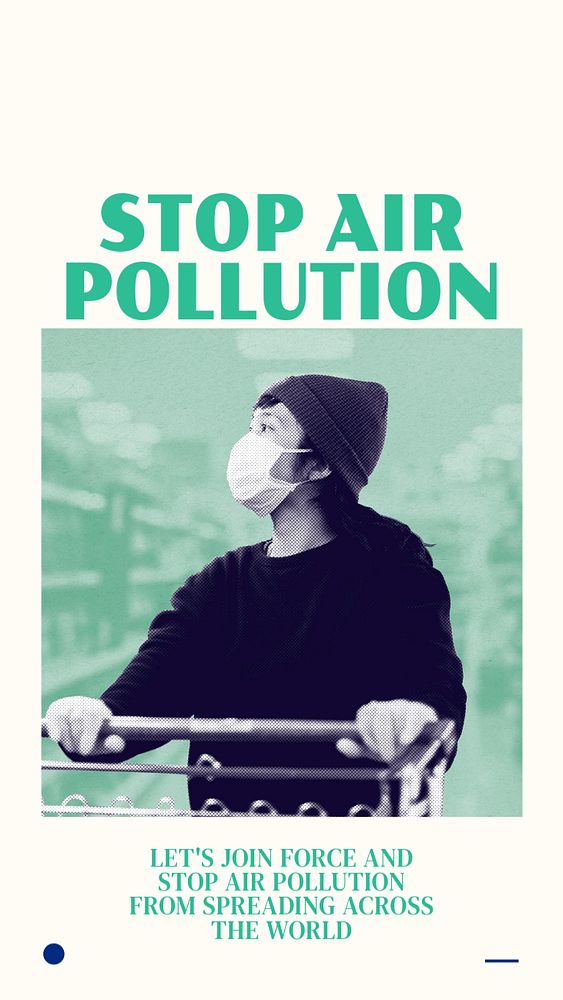 Stop air pollution social story template, editable Instagram design