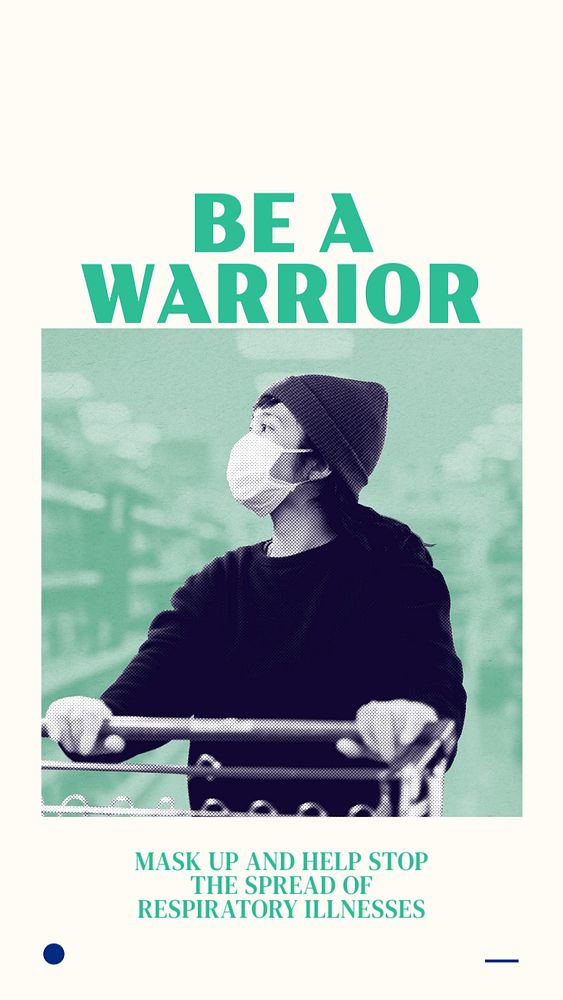 Be a warrior social story template, editable Instagram design