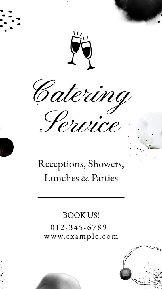 Catering service, editable template for social media story