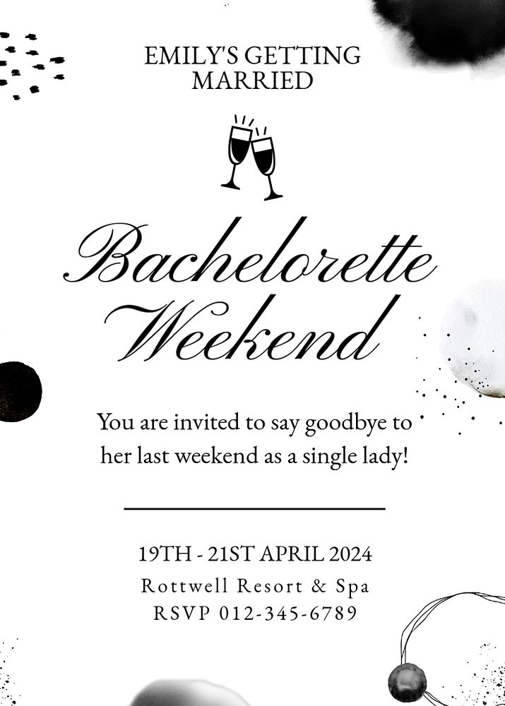 Bachelorette weekend editable template