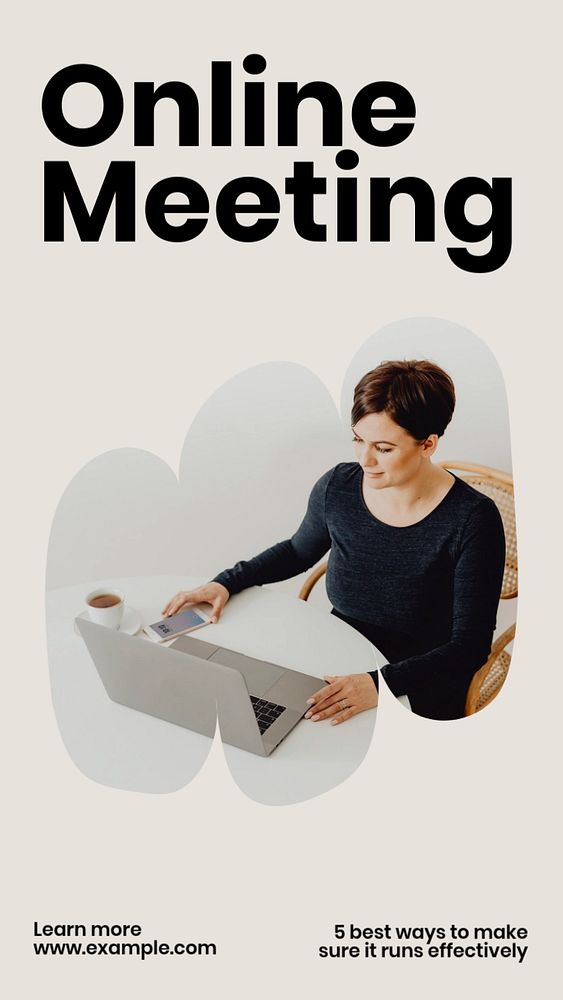 Online meeting social story template, editable Instagram design