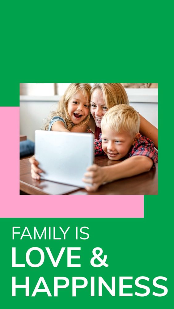 Family is love social story template, editable Instagram design