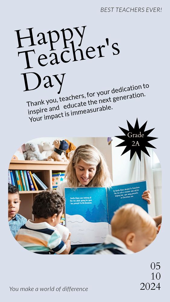 Happy teacher's day social story template, editable Instagram design