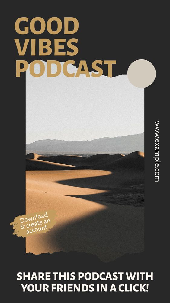 Lifestyle podcast social story template, editable Instagram design