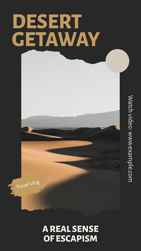 Desert getaway social story template, editable Instagram design