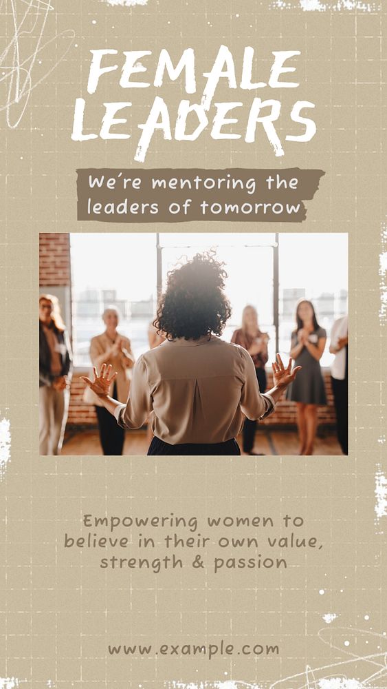 Female leaders social story template, editable Instagram design