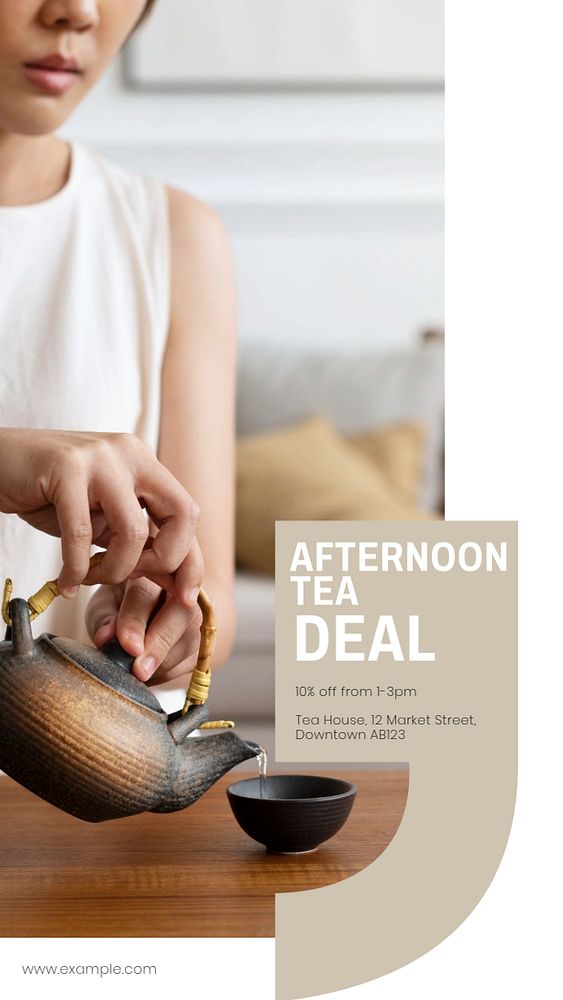 Afternoon tea deal social story template, editable Instagram design