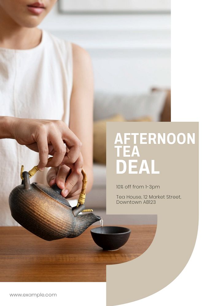 Afternoon tea deal poster template, editable text & design