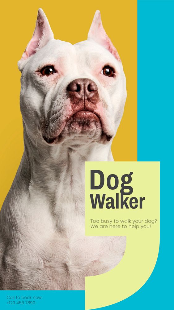 Dog walking service social story template, editable Instagram design