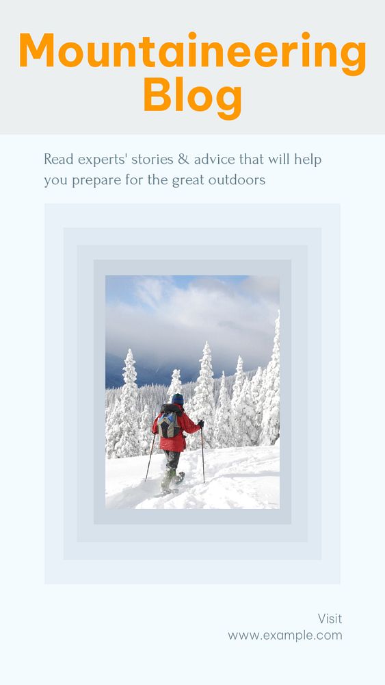 Mountaineering blog social story template, editable Instagram design