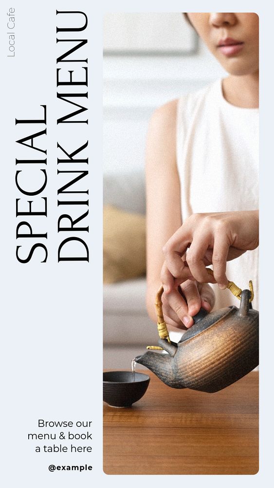 Special drink menu social story template, editable Instagram design