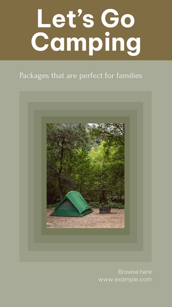 Camping social story template, editable Instagram design