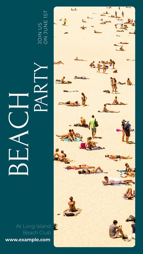 Beach party social story template, editable Instagram design