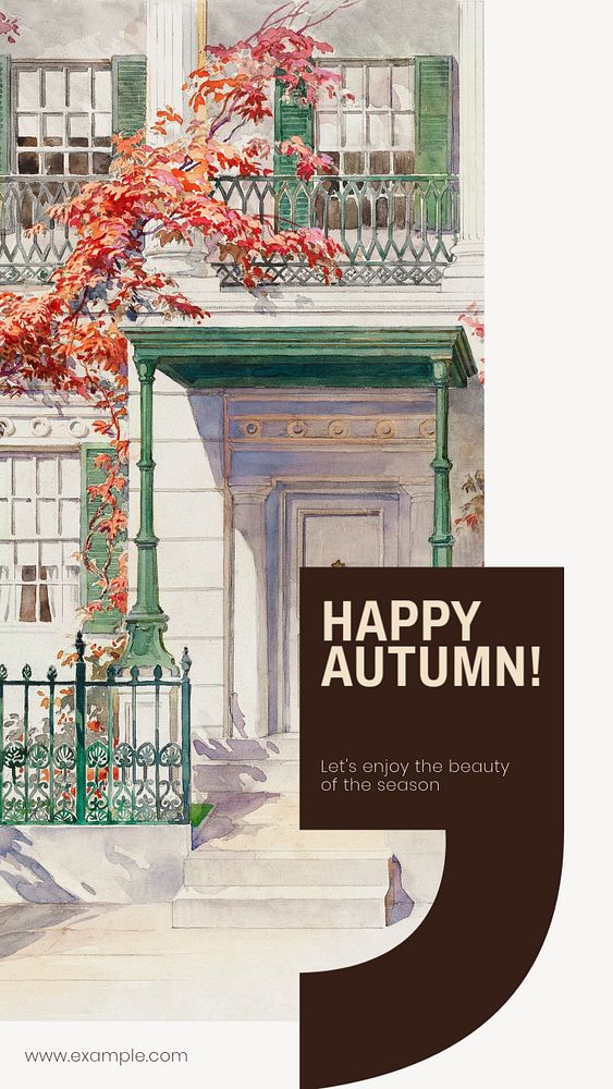 Happy autumn social story template, editable Instagram design