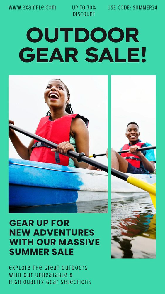 Outdoor gear sale social story template, editable Instagram design