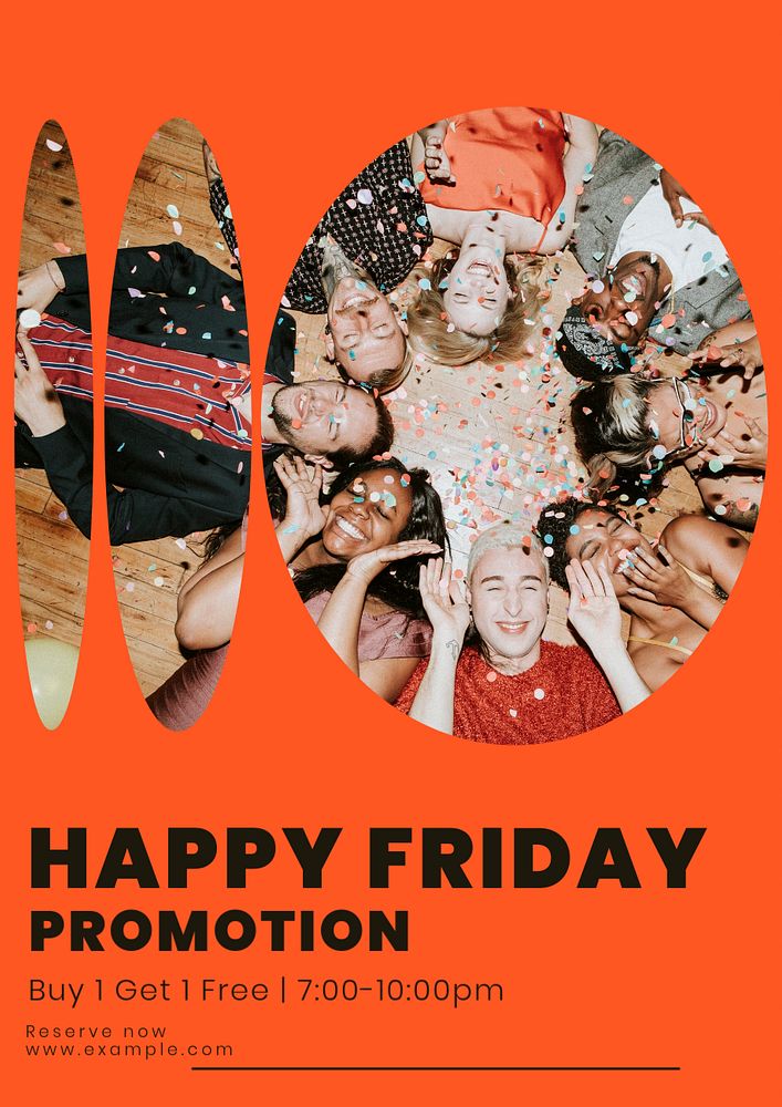 Friday promotion poster template, editable text & design