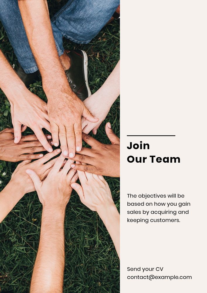 Join our team poster template, editable text & design