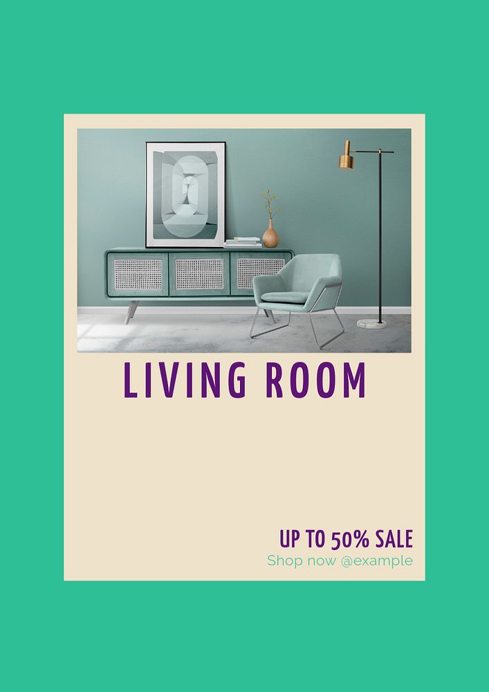 Furniture sale poster template, editable text & design