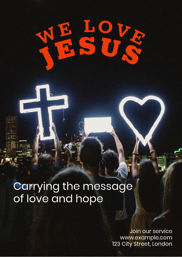 We love Jesus poster template, editable text & design