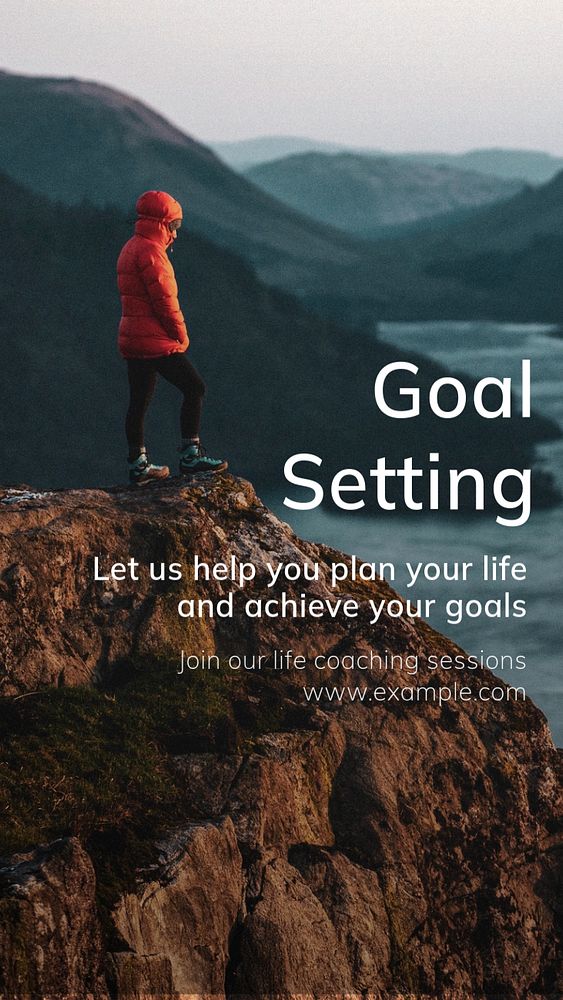 Goal setting Facebook story template, editable design