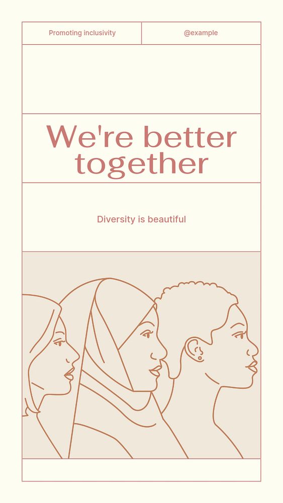 Diversity social story template, editable Instagram design