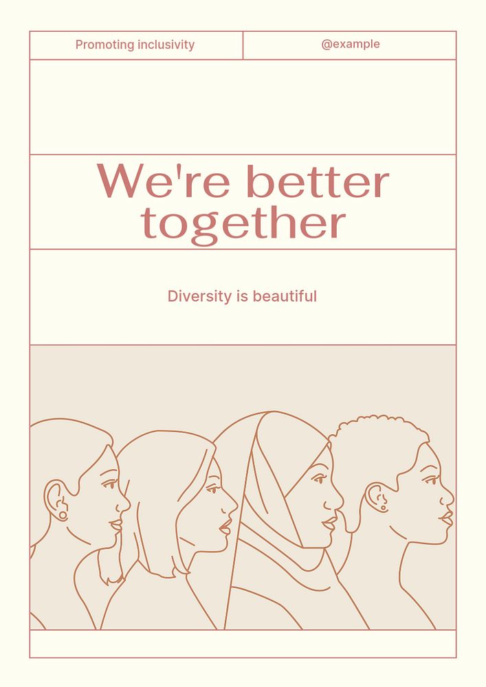 Diversity poster template, editable text & design