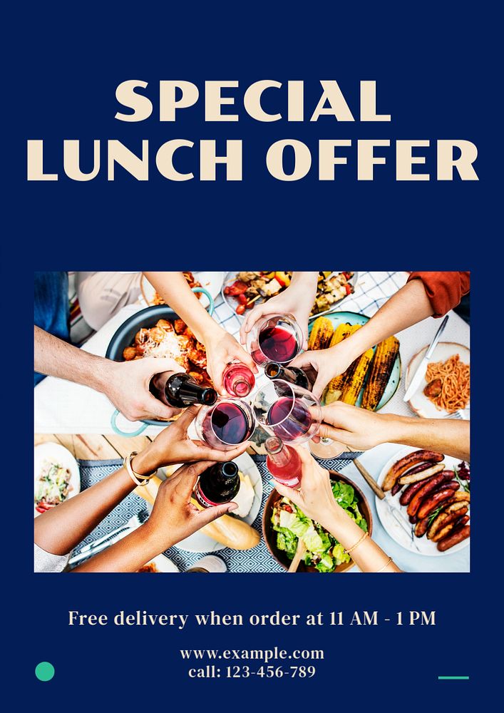 Special lunch offer poster template, editable text & design