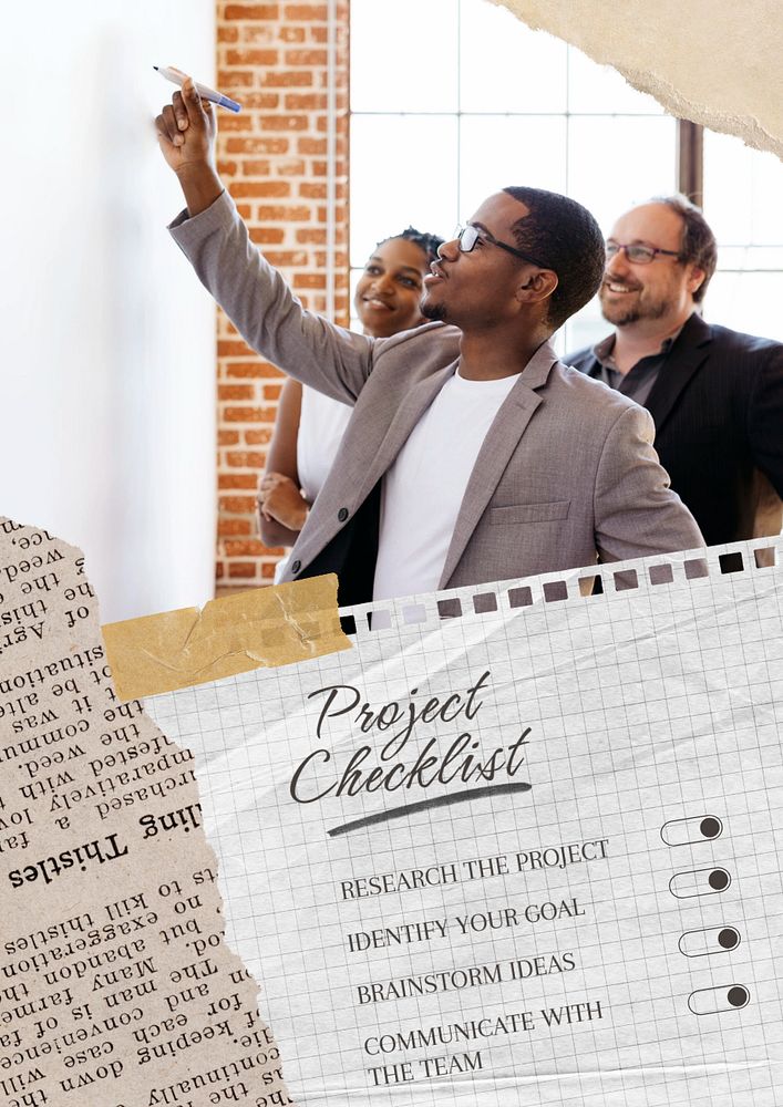 Project checklist poster template, editable text & design