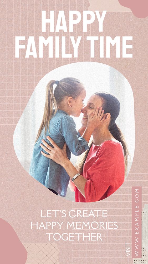 Happy family time social story template, editable Instagram design