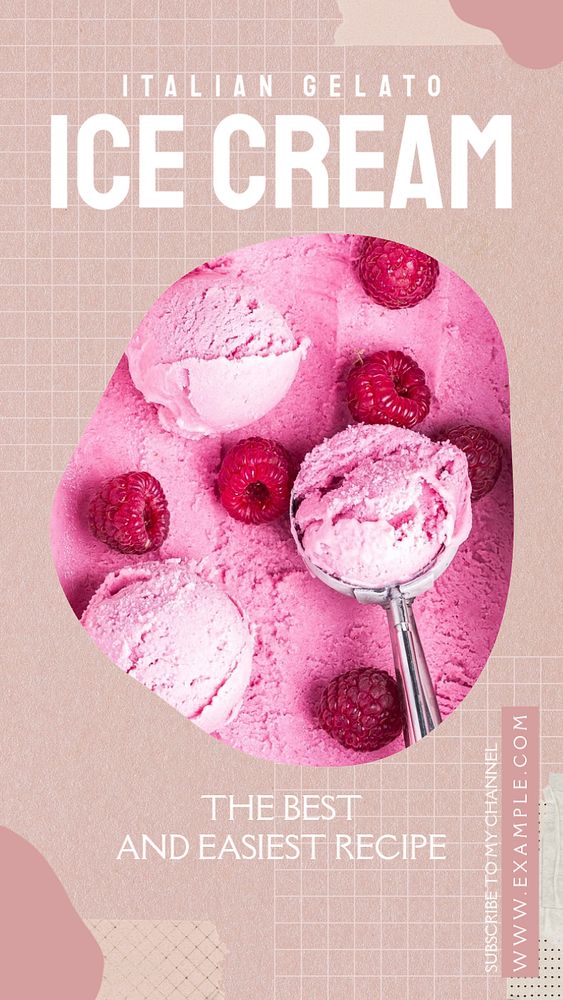 Gelato ice cream social story template, editable Instagram design